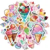 50 Pegatinas de Cono de Helado Coloridas de Compra Directa Transfronteriza, Verano Chocolate Helado Estilo Lindo Pegatinas de Grafiti