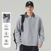 Roupa Masculina Shanggu Sudadora de Qualidade 320g com Gola Reversível Manga Longa Camisa Polo Casual Caimento Solto Exclusivo Transfronteiriço Manga Longa Masculina