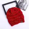 Gorras de coleta de hilo de color de punto para damas europeas y americanas, gorra de cúpula de parte superior vacía al por mayor, gorra de lana tejida, venta directa