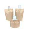 Bolsa de papel Kraft de 30 ml con tapa abatible, soporte propio, boquilla de succión, tapa de rosca, tapa de aluminio, cosméticos de viaje, bolsa con boquilla de succión para gel de ducha Amazon
