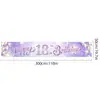 Novos adereços de decoração de aniversário transfronteiriços: Bandeiras decorativas de poliéster 100D, tecido para fundo de aniversário, faixas e dísticos personalizados