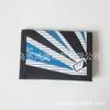 Cartera plegable de tela Oxford 600D de tres pliegues con logotipo serigrafiado, cartera plegable negra duradera de tres pliegues