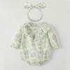 Roupas de Bebê, Categoria A, Novo Estilo 2026, Macacão Fresco Floral, Macacão de Bebê Menina Manga Longa Borboleta Estilo Coreano