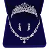 Taobao alta venda novos brincos colar de noiva conjunto de adorno de cabeça com strass coroa acessórios de casamento joias lote à vista