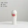 Jarrón de cerámica blanca estilo INS con calcomanía floral para flores hidropónicas, arreglo floral sencillo para sala de estar y mesa de comedor, decoración de flores secas, adorno para sala de estar