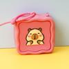 Porta-moedas de Silicone Labubu para Crianças Capivara Bolsa Pequena Fofa Criativa Colorida Bolsa Quadrada Pequena Pingente de Bolsa