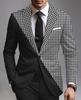 Jaqueta de Terno Masculino Xadrez de Botão Único Personalizada para Exportação Transfronteiriça Jaqueta Casual Slim Masculina Jaqueta Masculina