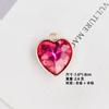 Inlay em forma de coração 12/14MM pingente de cristal de coração pulseira colar adorno de cabeça placa de flor amor joia DIY pingente
