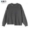 Casaco Suéter Pesado de Gola Redonda Outono Inverno Masculino Adolescentes Costura Engrossado Top com Gola Redonda Base de Tricô Camisa Camiseta Tendência