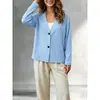 Coleção Outono 2026 da Amazon: Novo Cardigã Feminino de Botões com Decote V, Corte Solto, Manga Longa, Estilo Europeu e Americano, Roupa Externa Casual