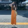 Vestido regata sem mangas laranja para mulheres, novo estilo de verão, conjunto super estiloso estilo coreano, vestido longo