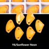 Broca de Vidro em Formato de Machado para Chanfrar Bordas, Strass de Costura à Mão com Fundo Plano, Acessórios Coloridos Fluorescentes Neon para Roupas DIY com Duas Furações, Joias Artesanais