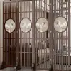 Nueva Pantalla Divisoria Estilo Chino para Sala de Estar, Plegable y Móvil, Madera Maciza, Estilo Chino, Entrada, Oficina, Divisor Decorativo Hueco