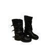 Botas de Nicho Retro de Tacón Grueso de Altura Media, Botas Vaqueras del Oeste, Botas de Caballero, Botas de Principios de Otoño, Botas para Mujer Francesa