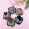 Piedra de masaje con forma de corazón de ágata de cristal natural transfronteriza de 30 mm, piedra con forma de corazón para aliviar la preocupación, piedra de masaje para el pulgar con forma de corazón al por mayor