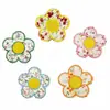 Nuevo Parche de Tela Bordado con Letra Inglesa Floral Corazón Flor Accesorios Parche Sello Bordado Punto Autoadhesivo