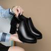 Zapatos de mamá otoño e invierno 2023 nuevos zapatos de mujer elegantes de tacón alto zapatos de tacón grueso zapatos de cuero impermeables plataforma boca profunda zapatos de una sola capa