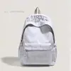 Mochila Casual Simple de Estilo Nuevo para Verano 2026 para Estudiantes, Alto Valor Estético, Gran Capacidad, Bolso Escolar con Bordado de Letras Personalizado