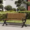 Silla de Parque Banco Exterior Banco Exterior Patio Comunitario Ocio Anticorrosión Madera Maciza Aleación de Zinc Respaldo Asiento