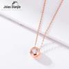 Corrente de Clavícula com Diamante Único em Prata de Lei 925 Simples Versátil Estilo Tang Jing Estilo Europeu e Americano Colar Exquisito Joia de Prata de Luxo de Entrada