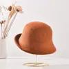 Sombrero de lana australiano para mujer, otoño e invierno, sombrero redondo pequeño de rizo, sombrero de cuenca pequeño de rizo, sombrero de cuenca de lana cómodo