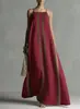 2026 Nuevo Vestido de Tirantes Rayado Estilo Europeo y Americano para Mujer, Vestido Largo de Playa Holgado de Verano, Moda Estilo Vacacional