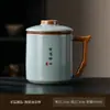 Juego de Tazas de Regalo de Horno Ru, Taza de Té Estilo Chino para Oficina con Colador de Té, Taza con Filtro de Agua, Regalo Promocional