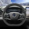 Capa de volante 2025 BYD Han, acessórios internos especiais para Han dmi/Han ev, capa de volante em couro camurça para o inverno