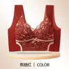 Sujetador de Encaje Anticaída Más Vendido Transfronterizo para Mujer, Transpirable, Recogida Lateral del Pecho, Copa Fija, Talla Grande, Sujetador Cómodo con Hermoso Diseño en la Espalda