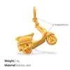 Estilo Europeo y Americano Dos Tonos Oro y Plata Personalizado Colgante con Forma de Peine para Teléfono de Motocicleta Acero Inoxidable Lujo Ligero Incrustado con Diamantes Accesorio DIY