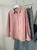 Camisa de Algodón Estilo Coreano con Bolsillo para Mujer, Versátil de Temperamento, Capa de Otoño, Chaqueta Camisa Retro Brillante de Talla Pequeña