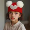 Touca de Inverno Amazon Transfronteiriça Touca de Tricô para Bebê Touca de Lã Transfronteiriça Jacquard de Coração Bebê Touca de Lã Dupla Lã