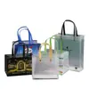 Bolsas de Plástico Personalizadas de Fábrica con Asas de Papel y Remaches, Bolsas Tote de PP, Bolsas de Regalo de Plástico Transparente Esmerilado, Personalizables