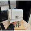 Silver Bag Women's 2024 Novo Verão All-Match Oil Wax Surface Chain Ombro Messenger Bag Este ano Bolsa Quadrada Pequena Popular