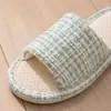 2026 Nuevas Pantuflas de Lino Estilo Chanel Pantuflas de Casa para Interiores Pantuflas Medias Japonesas de Algodón y Lino Ligeras Transpirables Versátiles