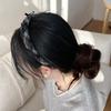 Diadema con lazo a cuadros estilo francés retro para mujer, accesorio para el cabello fino, de tela elegante y combinable