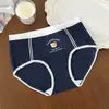 8264 # Roupa Íntima Miu Estilo Colégio Britânico Tema Urso 10A Virilha Antibacteriana Cintura Média Respirável Tamanho Grande 100kg Algodão Puro