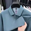 Camiseta Piquet Gola Lapela Manga Longa 100% Algodão Transfronteiriça para Homens Outono 2025 Nova Camisa Polo Respirável para Homens Business Casual