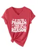 Si soy el problema Amazon eBay Estación Independiente Camiseta Casual Cómoda de Mujer Cuello en V Manga Corta Transfronterizo