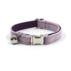 Fan ha boss Nuevo a través de una generación de terciopelo púrpura collar de campana para gato mascota lazo letras anillo para cuello de gato