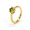 Anillo de mujer estilo ins japonés y coreano simple de seis garras con un solo diamante, nicho de acero inoxidable chapado en oro, Accesorios transfronterizos al por mayor