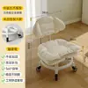 Taburete Pequeño Giratorio con Ruedas, Taburete Bajo para Uso Doméstico, Taburete para Cambiarse los Zapatos, Banco Infantil con Ruedas, Silla con Respaldo Sellador de Costuras