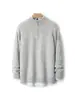 100% Lana Pura 2025 Otoño e Invierno Nuevo Suéter Básico para Hombre Cuello Alto Retro Media Cremallera Trenzado