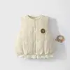 Colete de Bebê 120g Acolchoado de Algodão Protetor de Barriga para Outono e Inverno, Top Quente de Fleece para Bebês e Crianças