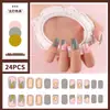 Uñas Almendradas Portátiles, Uñas Largas Estilo Europeo y Americano, Estilo Dulce y Fresco, Arte de Uñas con Pedrería Estrella Cruzada Blanco y Negro, Puntas de Uñas Postizas, Pegatinas para Uñas