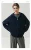 Suéter de Cachemira Estilo Casual Otoño e Invierno Nuevo Cárdigan de Punto con Capucha Suéter para Mujer Lana Cremallera Top