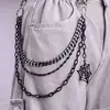 Cintura europea y americana tendencia de Halloween estilo punk metal personalizado telaraña colgante cadena de jeans de tres capas decoración