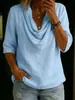 Nuevo top casual de verano estilo europeo y americano, transfronterizo para Amazon 2026, color liso, manga media, holgado, para mujer