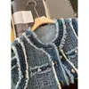 Chaleco de mezclilla tejido resistente estilo Chanel, chaleco sin mangas, moda otoño 2026 para mujer, chaleco de exterior
