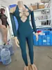 TZ DY-007 Item em Liquidação! Amazon Meia-Calça Body Fishnet Brilhante com Pedras Strass e Pérolas de Gola Halter